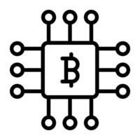 icône de bitcoin ébrécher, contour conception vecteur