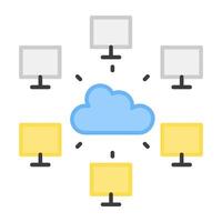 une plat conception, icône de nuage dispositifs vecteur