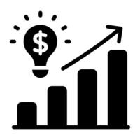 bar graphique avec La Flèche représentant croissance graphique icône vecteur