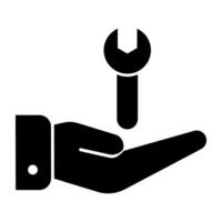 une glyphe conception, icône de technique un service vecteur