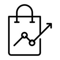 un contour conception, icône de achats analytique vecteur