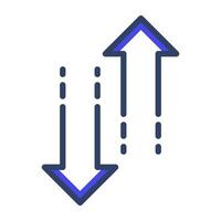 une plat conception, icône de deux façon flèches vecteur