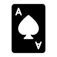 solide conception de ace de cœur, poker carte vecteur