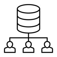 icône de conception moderne du réseau de base de données vecteur