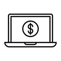 une linéaire conception, icône de en ligne argent vecteur