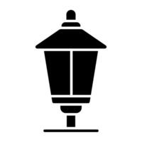 une glyphe conception, icône de rue lampe vecteur