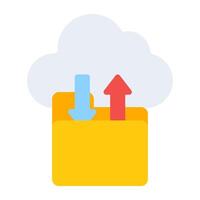 une plat conception, icône de nuage dossier transfert vecteur