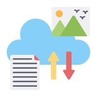 fichier avec contenu, concept de nuage Les données transfert vecteur