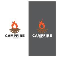 modèle de vecteur de conception de logo de feu de camp