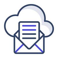 une plat conception, icône de nuage email vecteur