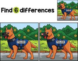 police chien trouver le différences vecteur