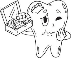 dentaire se soucier dent avec boîte de traite isolé vecteur