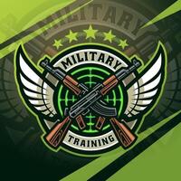 militaire formation esport mascotte logo conception vecteur