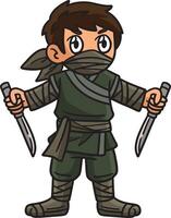 ninja avec une ninjato dessin animé coloré clipart vecteur