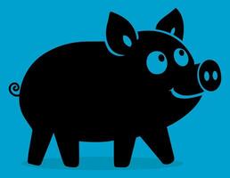 porc silhouette, mignonne peu porc vecteur illustration pour arrière-plans logos