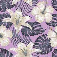 motif floral sans couture avec des feuilles. fond tropical vecteur