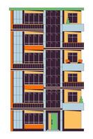 condominium à plusieurs étages 2d linéaire dessin animé objet. dortoir logement domaine. vivant bâtiment plusieurs étages isolé ligne vecteur élément blanc Contexte. propriété extérieur Couleur plat place illustration