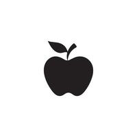 Pomme nourriture icône noir vecteur Contexte conception.