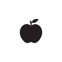 Pomme nourriture icône noir vecteur Contexte conception.