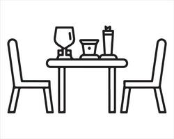 à manger table icône sur blanc Contexte vecteur illustration