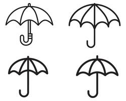 parapluie pluie protection vecteur icône ensemble vecteur sur blanc Contexte illustration