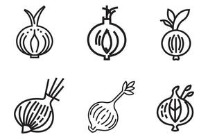 oignon icône ensemble vecteur conception sur blanc Contexte illustration