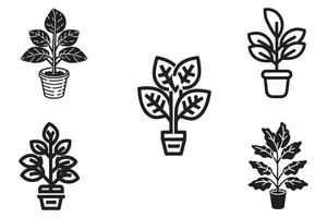 les plantes pot vecteur ensemble vecteur conception sur blanc Contexte illustration