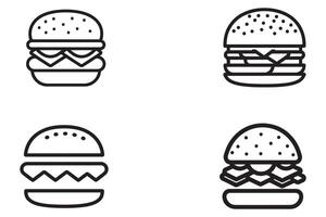 Burger La technologie ensemble vecteur conception sur blanc Contexte illustration