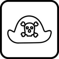 pirate en icône de vecteur de chapeau