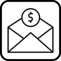 icône de vecteur de pièce de monnaie de courrier