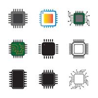 processeur icône logo vecteur conception modèle