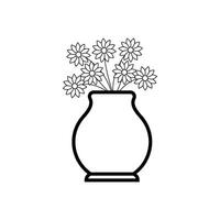 fleur vase icône vecteur conception modèles