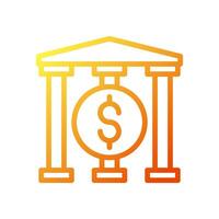 bancaire icône pente Jaune Orange affaires symbole illustration. vecteur