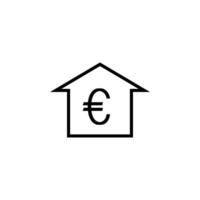 euro signe maison icône vecteur conception modèles Facile