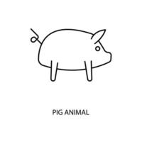 porc animal concept ligne icône. Facile élément illustration. porc animal concept contour symbole conception. vecteur
