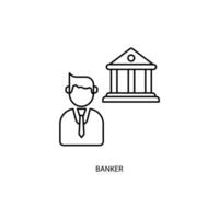 banquier concept ligne icône. Facile élément illustration. banquier concept contour symbole conception. vecteur