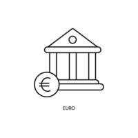 euro concept ligne icône. Facile élément illustration. euro concept contour symbole conception. vecteur