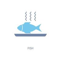 poisson concept ligne icône. Facile élément illustration. poisson concept contour symbole conception. vecteur