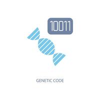génétique code concept ligne icône. Facile élément illustration. génétique code concept contour symbole conception. vecteur