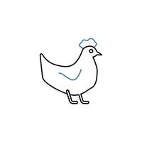 poulet animal concept ligne icône. Facile élément illustration. poulet animal concept contour symbole conception. vecteur