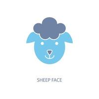 mouton visage concept ligne icône. Facile élément illustration. mouton visage concept contour symbole conception. vecteur