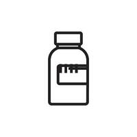 bouteille de pilule et capsule médical icône vecteur conception modèle
