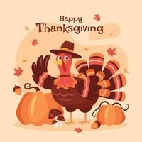 illustration de dinde joyeux thanksgiving vecteur