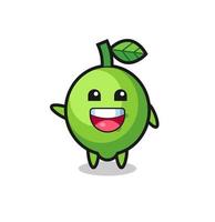 personnage mignon de mascotte de citron vert heureux vecteur