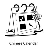 branché chinois calendrier vecteur