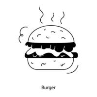 concepts de hamburger à la mode vecteur