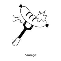 concepts de saucisse à la mode vecteur