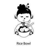 bol de riz tendance vecteur