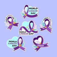 ensemble violet de la journée mondiale du cancer vecteur