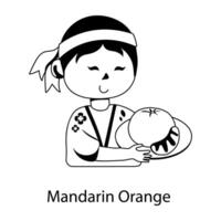 branché mandarin Orange vecteur
